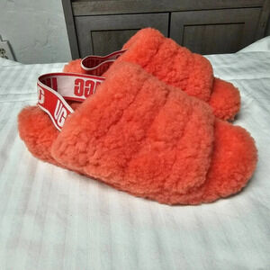 Ugg Fluff Yeah silde sandal/slipper - coral/orange size 5